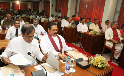 Candidates at the election commissioners office (Pix Sudath Silva)