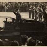Bombadier Driver John Cook driving a Brenn gun carrier into Berlin. 1945