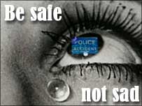 Eye with a tear - road safety poster