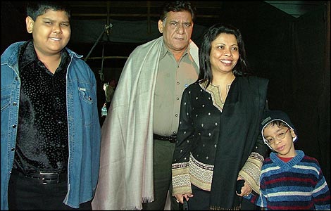 Om Puri with his family. 