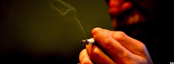 Smoker with cigarette