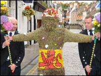 the Burryman on his journey around Queensferry.