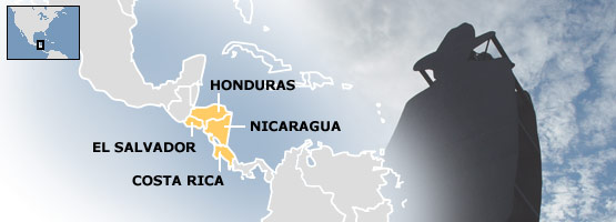 Central America and statue of General Sandino in Managua, Nicaragua