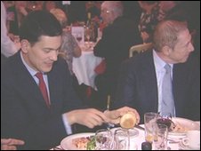 David Miliband and David Abrahams at South Shields' Labour party annual dinner