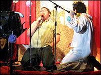 Karaoke bumpkins Seth and Jamie