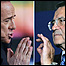 Silvio Berlusconi (esq.) e Romano Prodi