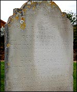 Denys Corbet's grave at Forest Church