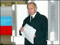 Vladimir Putin gjatë votimit