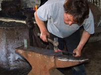 Blacksmith Richard Hingley at work