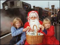 Santa on the rails at Bitton