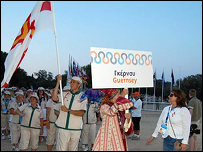 The Guernsey Team Arrive in the arena