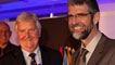 Minister for Heritage Alun Ffred Jones and English-language winner Philip Gross © Academi/Emyr Young