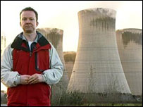 BBC's Paul Hudson in front of Drax power station