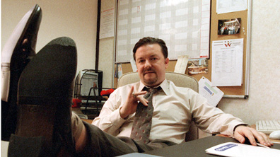 The classic shot of the man, David Brent