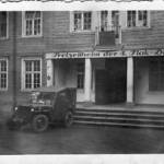 Hilden Barracks. The Fircombe Hall sign is on the balcony.