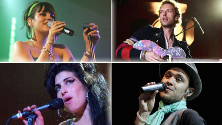 Lily Allen, Coldplay's Chris Martin, Amy Winehouse and Will Young