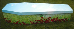 A decorative eco coffin