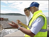 Jonathan Hudston and Asst Harbourmaster Alan Baker