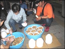Food bank. Many of Japan's newly destitute are reliant on soup kitchens.