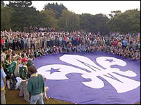 Scouts gather on Brownsea Island