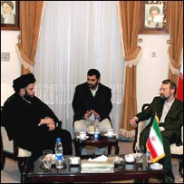 لاريجانی و مقتدی صدر - عکس از ايسنا