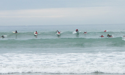 Surf school, French style at Hendaye.