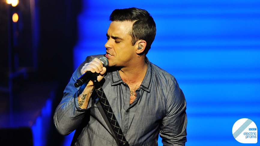 Robbie Williams performs at BBC Electric Proms 2009