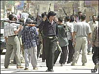 وزير دفاع عراق گفته که سلاح های توليد ايران در شهر نجف يافت شده است