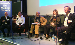 The panellists discuss the question with Quentin Cooper during the session.