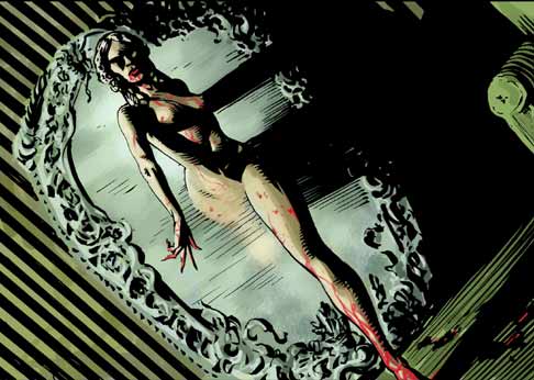 The woman coming out of the mirror - artwork by Frazer Irving