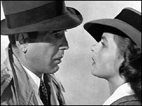 Humphrey Bogart and Lauren Bacall star in Casablanca