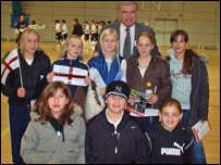 Wigton Moor Girls meet Trevor Brooking