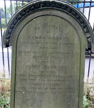 Agnes’s Gravestone in the Southern Necroplois, Glasgow.