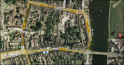 Map of the Olympians' route 