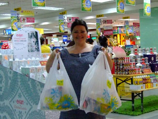 Maria doing a spot of shopping.