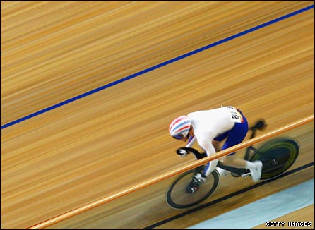 Chris Hoy in action at the Beijing Games
