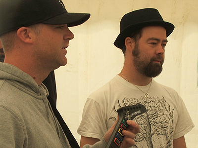 Mike and Dan playing Guitar Hero