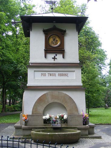 There is a shrine with water intake