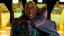 Dastardly Dr Muhahahaha (Colin McFarlane) attempts to steal the internet