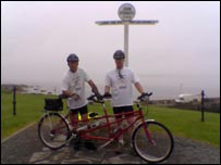 Richard and John Smith at John O'Groats