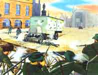 Image of battle between British soldiers and Republican army