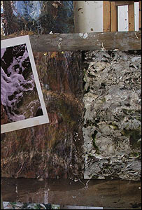 Painting detail, with photo