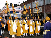 Sikh procession through Leicester