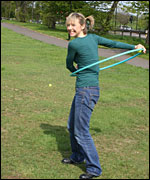 Julia Hankin with a hoolahoop