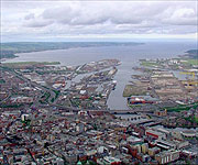 Aerial picture of Belfast city
