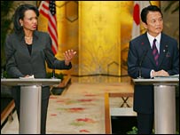 Condoleezza Rice e Taro Aso
