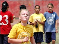 Martha in the stadium