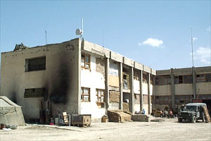 A former Taliban HQ which has been taken over by the British Army