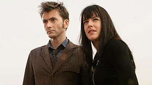 David Tennant and Michelle Ryan on location.
