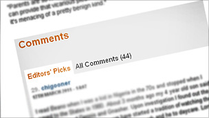 Screenshot of comments